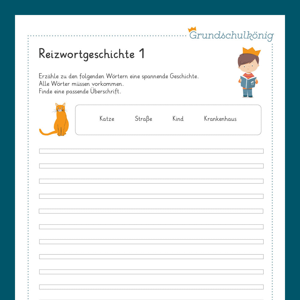 Königspaket: Reizwortgeschichte (Deutsch, 3. Klasse) - inklusive Test