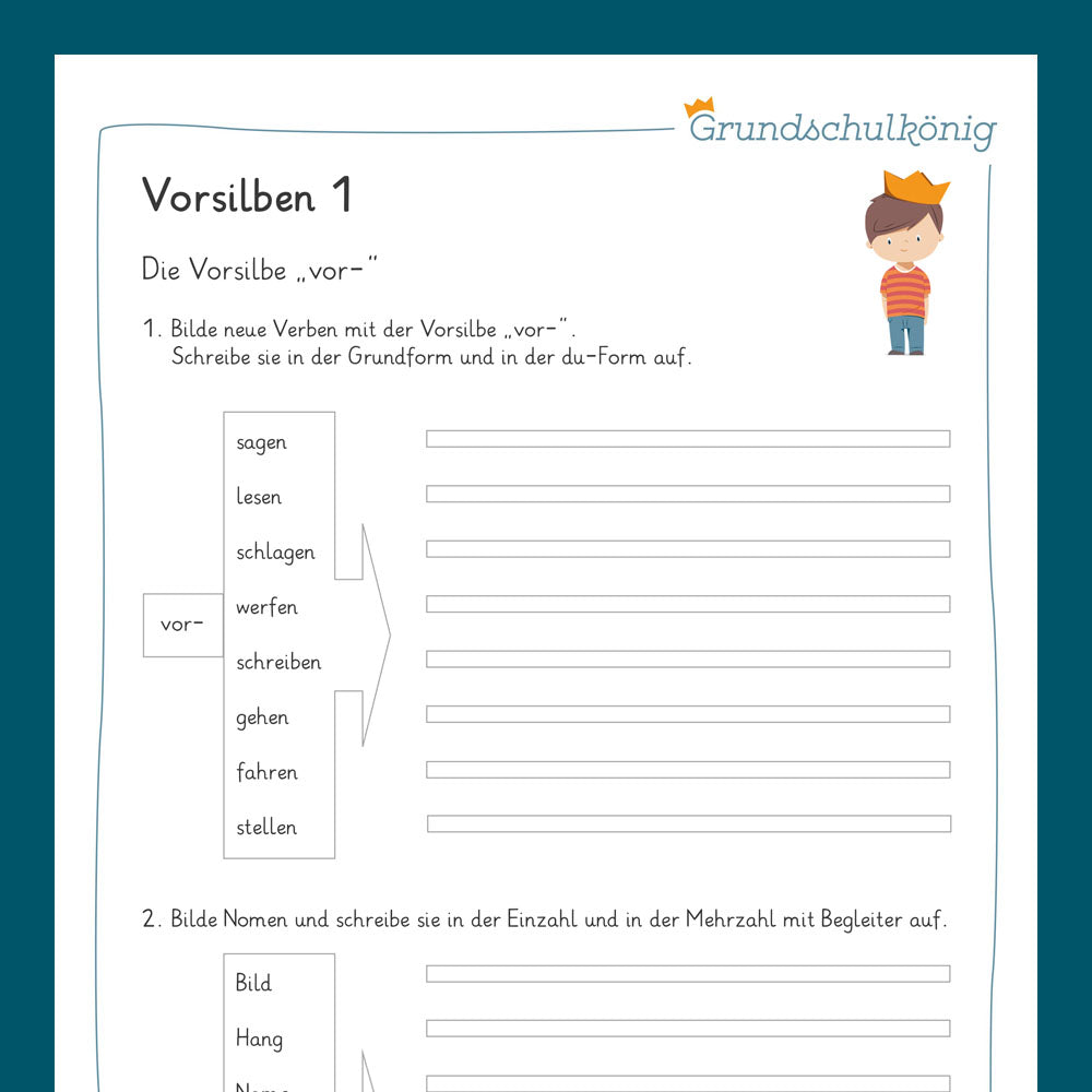 Königspaket: Vorsilben (Deutsch, 3. Klasse) - inklusive Test