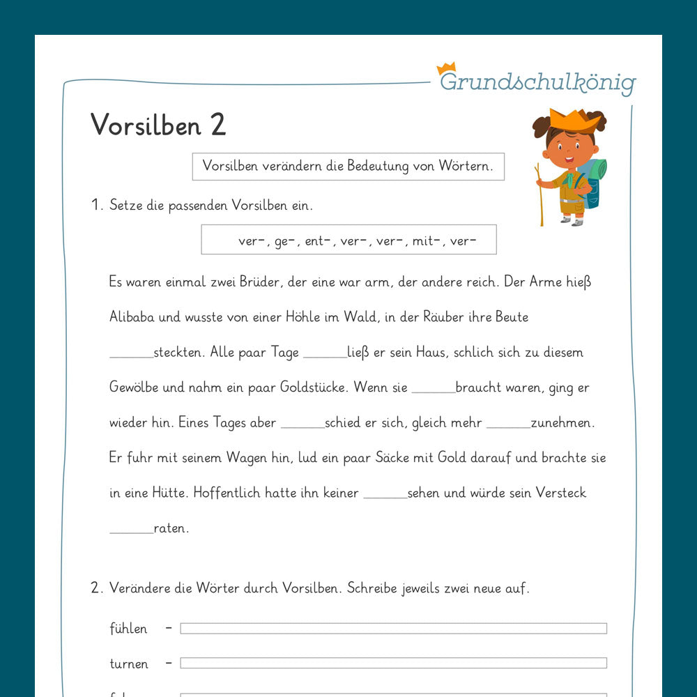 Königspaket: Vorsilben (Deutsch, 3. Klasse) - inklusive Test