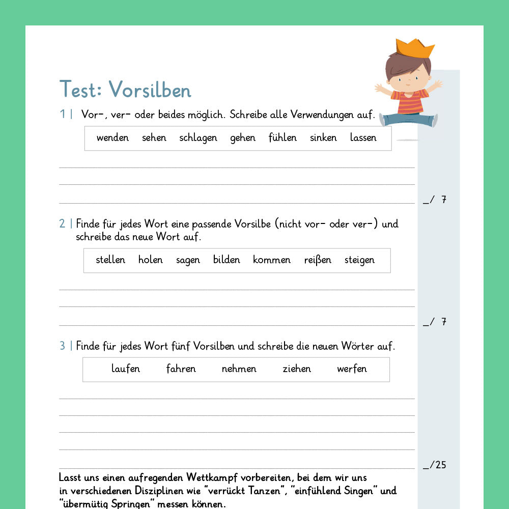 Königspaket: Vorsilben (Deutsch, 3. Klasse) - inklusive Test