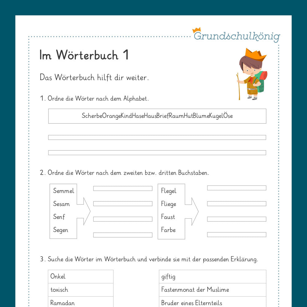 Königspaket: Wörterbuch (Deutsch, 3. Klasse) - inklusive Test