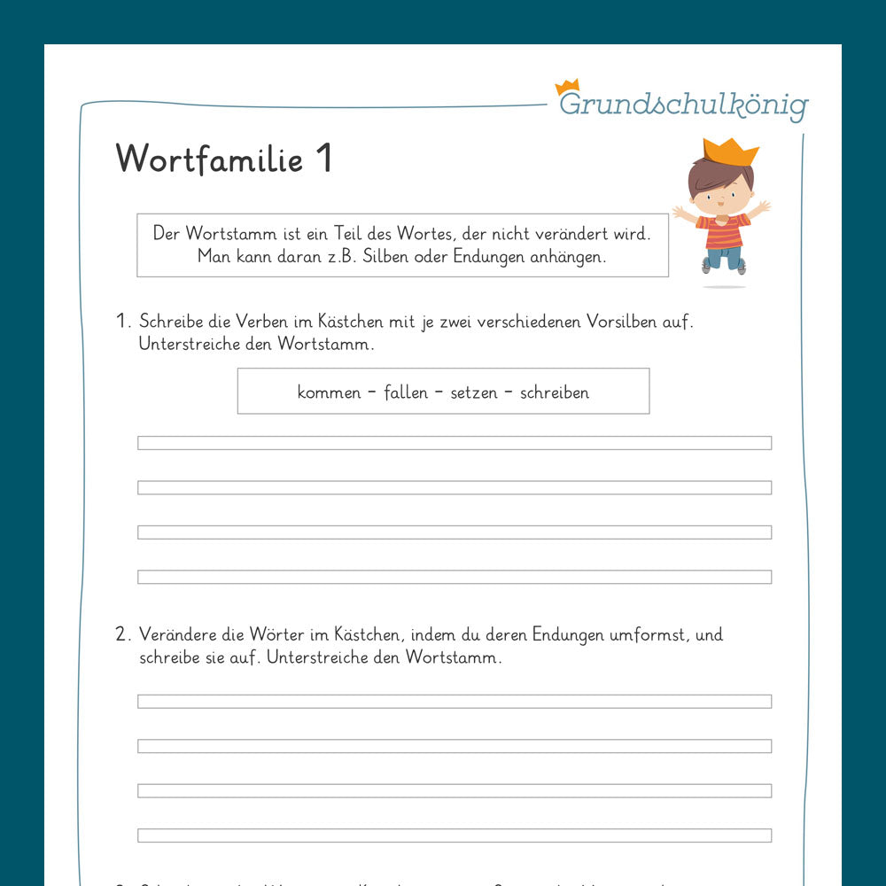 Königspaket: Wortfamilie (Deutsch, 3. Klasse) - inklusive Test