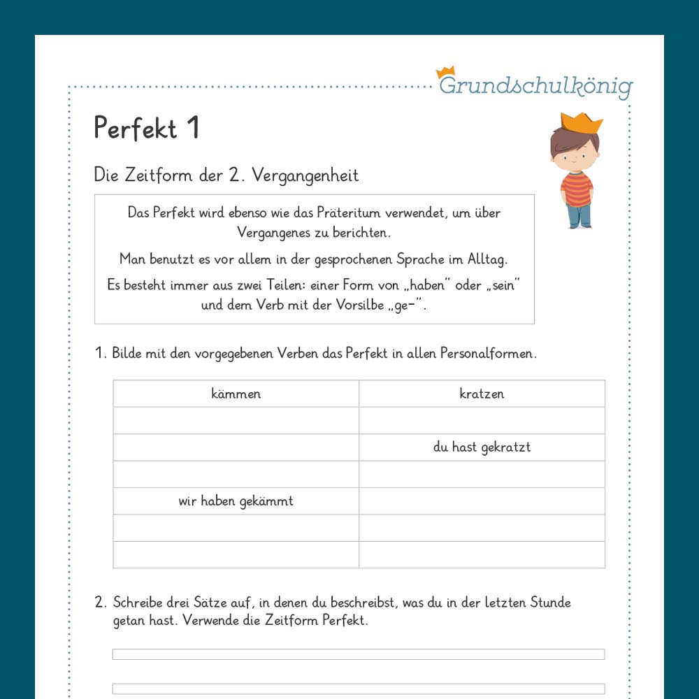 Königspaket: Perfekt (Deutsch, 3. Klasse) - inklusive Test