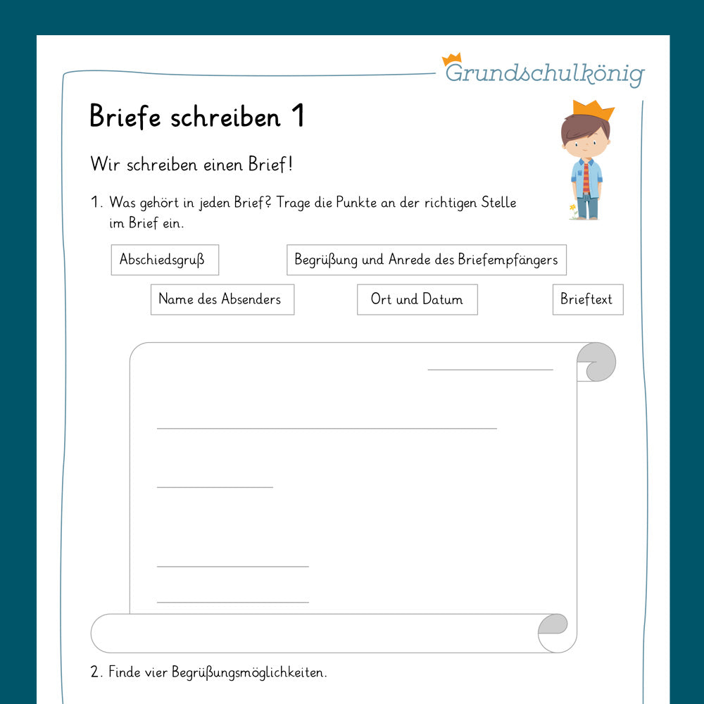 Königspaket: Briefe schreiben (Deutsch, 4. Klasse) - inklusive Test