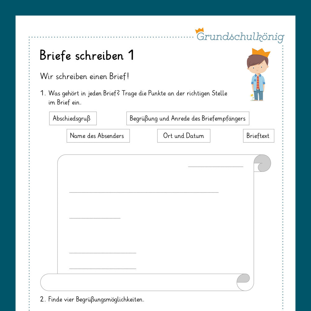 Königspaket: Briefe schreiben (Deutsch, 4. Klasse) - inklusive Test!