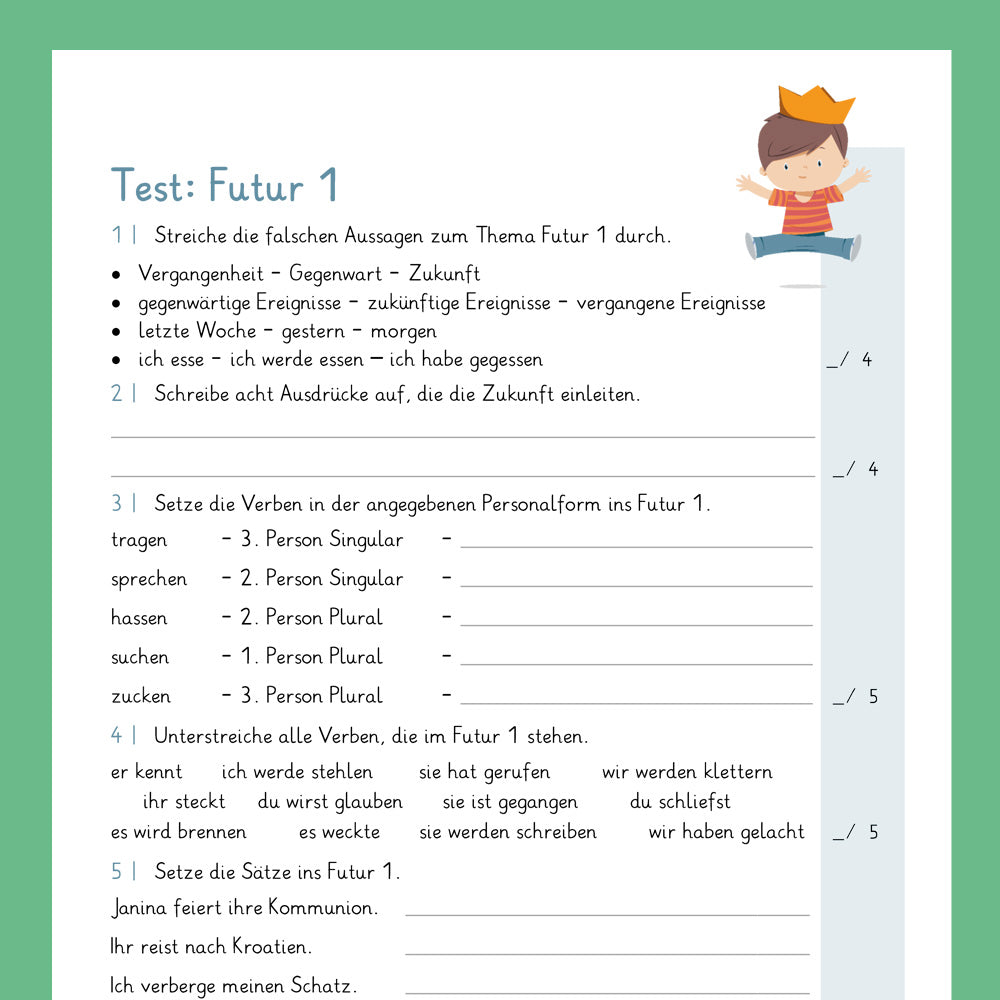 Königspaket: Futur (Deutsch, 4. Klasse) - inklusive Test