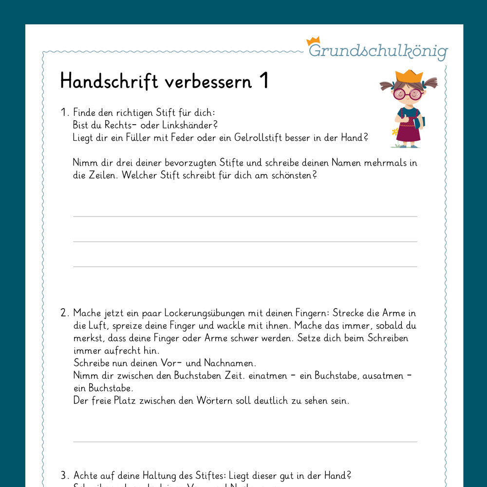 Königspaket: Handschrift verbessern (Deutsch, 4. Klasse)