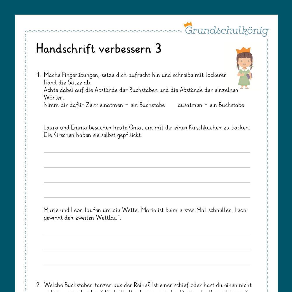 Königspaket: Handschrift verbessern (Deutsch, 4. Klasse)