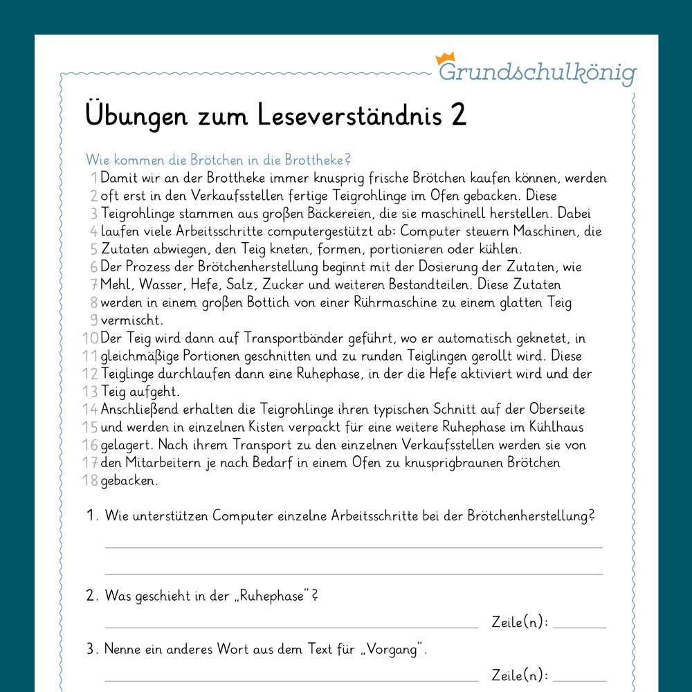 Königspaket: Leseverständnis (Deutsch, 4. Klasse)