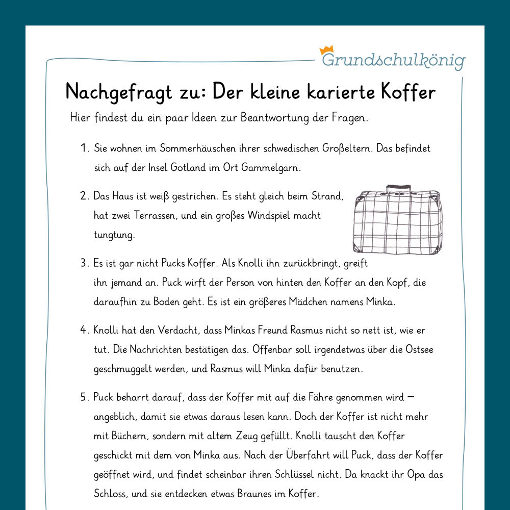 Königspaket: Leseverständnis zu "Luzie & Lasse" Bd. 2 (Deutsch, 4. Klasse)