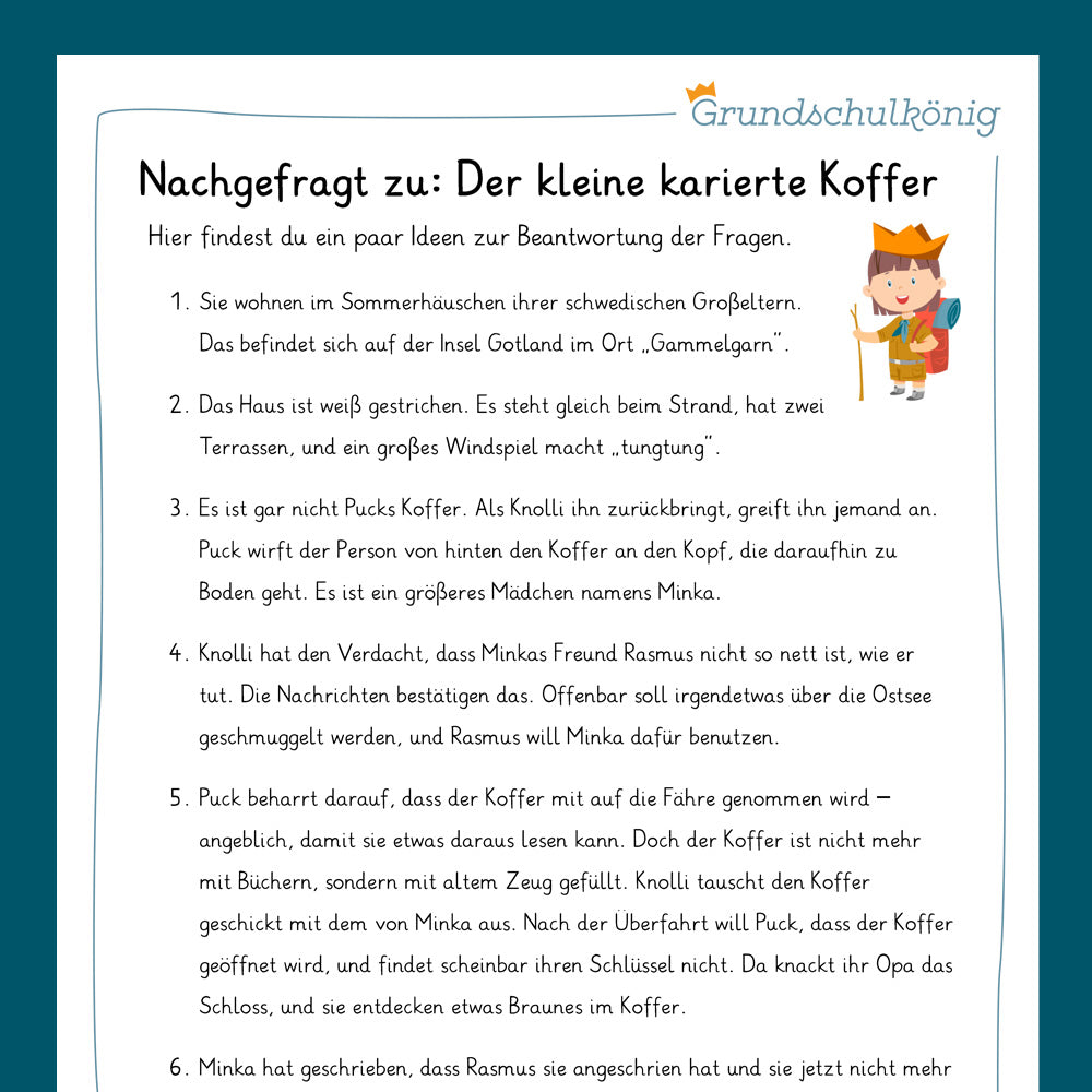 Königspaket: Leseverständnis zu "Luzie & Lasse" Bd. 2 (Deutsch, 4. Klasse)