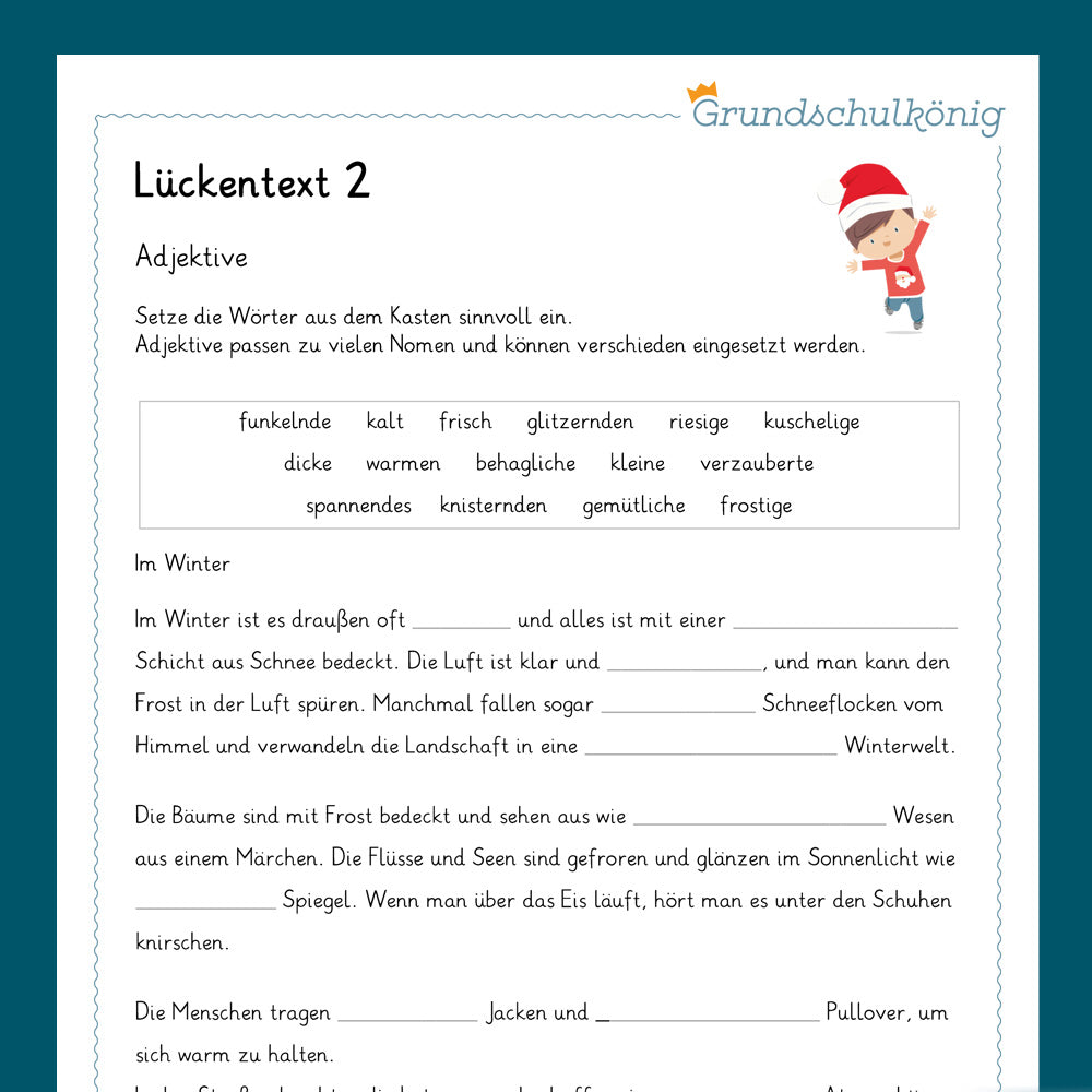Königspaket: Lückentexte (Deutsch, 4. Klasse)