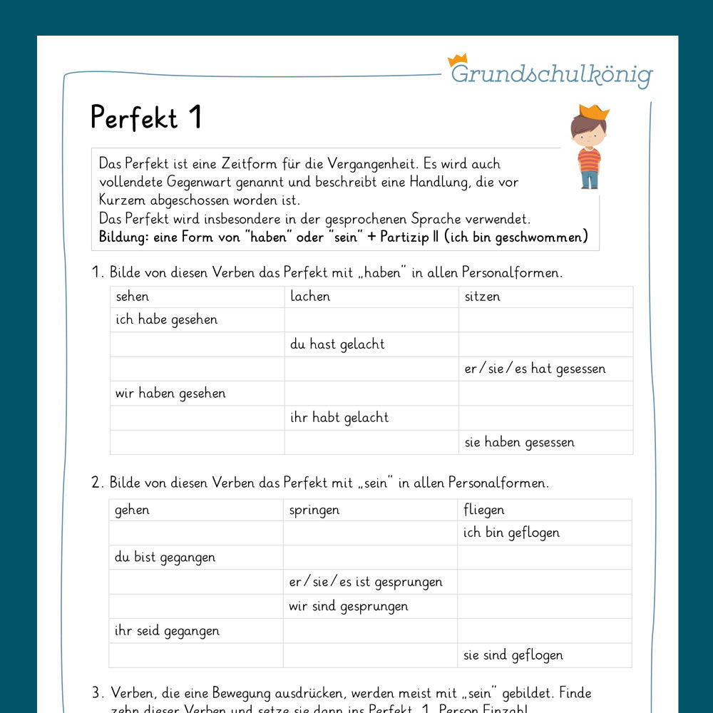 Königspaket: Perfekt (Deutsch, 4. Klasse) - inklusive Test