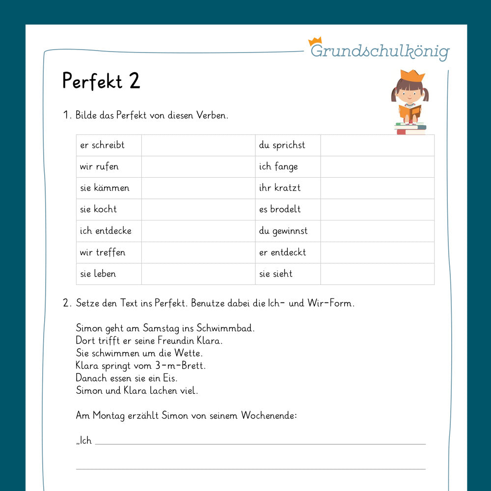 Königspaket: Perfekt (Deutsch, 4. Klasse) - inklusive Test