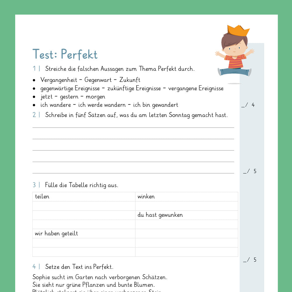 Königspaket: Perfekt (Deutsch, 4. Klasse) - inklusive Test