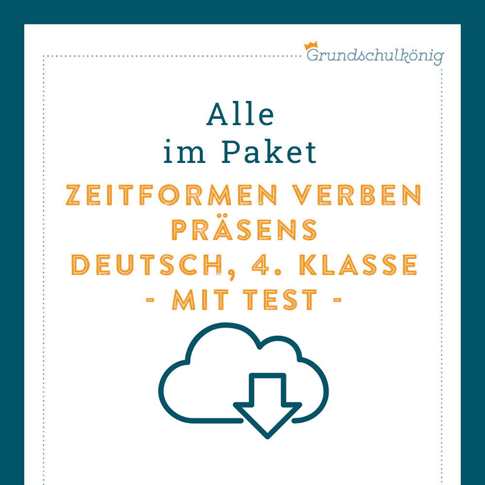 Königspaket: Präsens (Deutsch, 4. Klasse) - inklusive Test