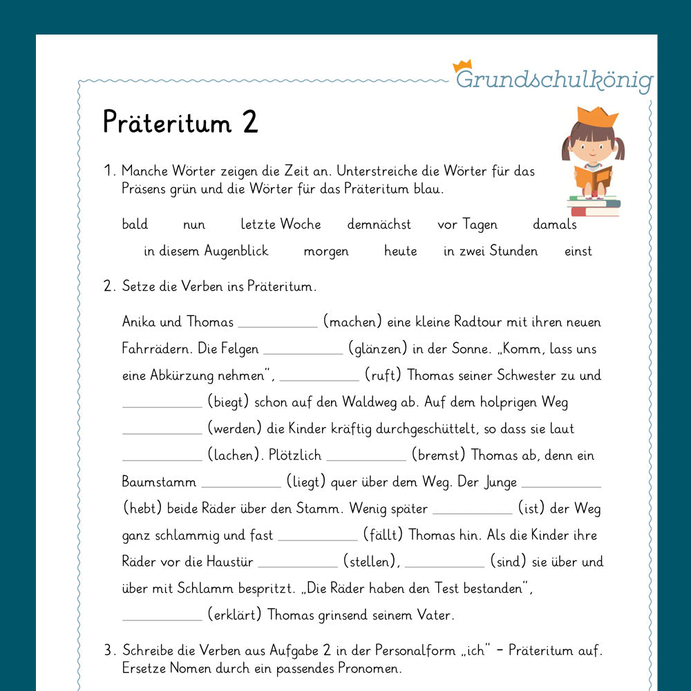 Königspaket: Präteritum (Deutsch, 4. Klasse) - inklusive Test