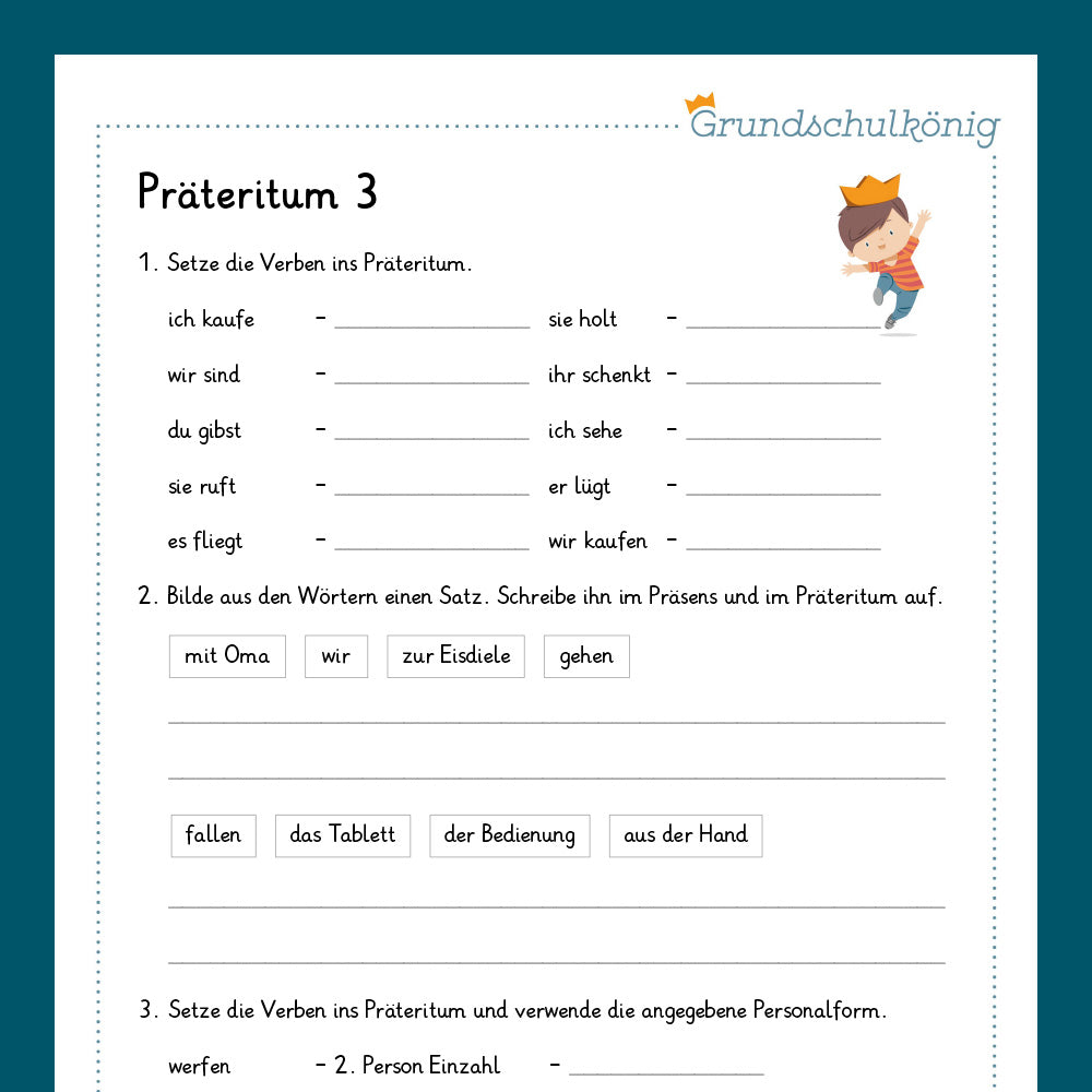 Königspaket: Präteritum (Deutsch, 4. Klasse) - inklusive Test!