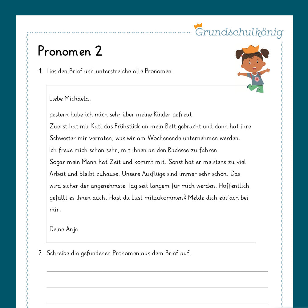 Königspaket: Pronomen (Deutsch, 4. Klasse) - inklusive Test