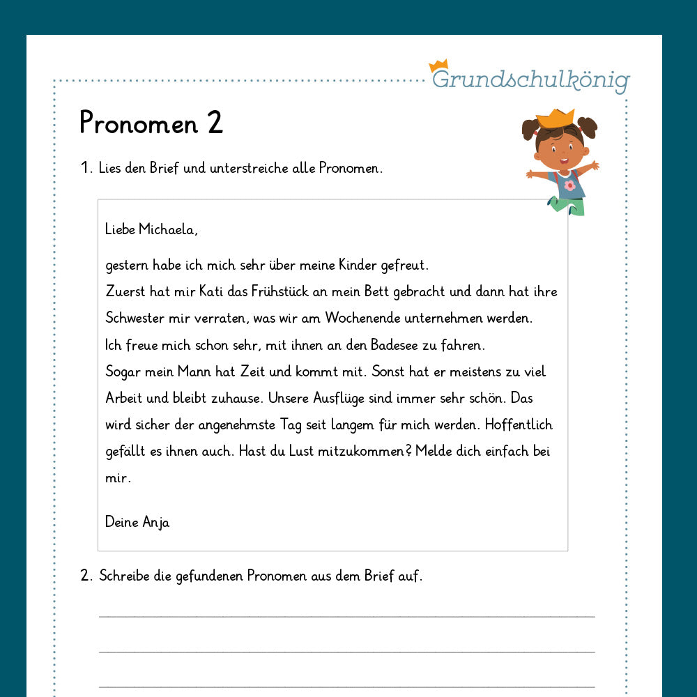 Königspaket: Pronomen (Deutsch, 4. Klasse) - inklusive Test!