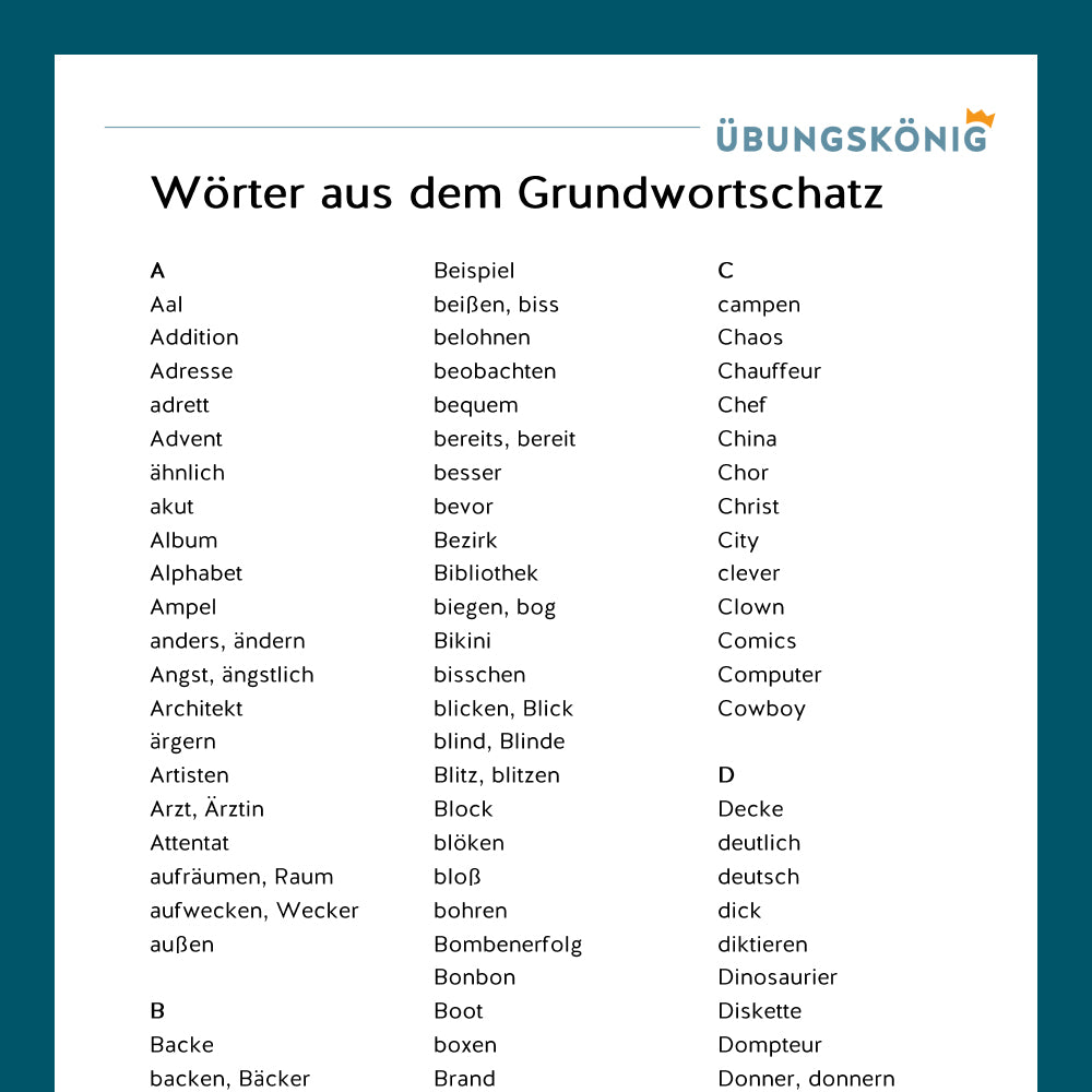Königspaket: Grundwortschatz (Deutsch, 5. & 6. Klasse)