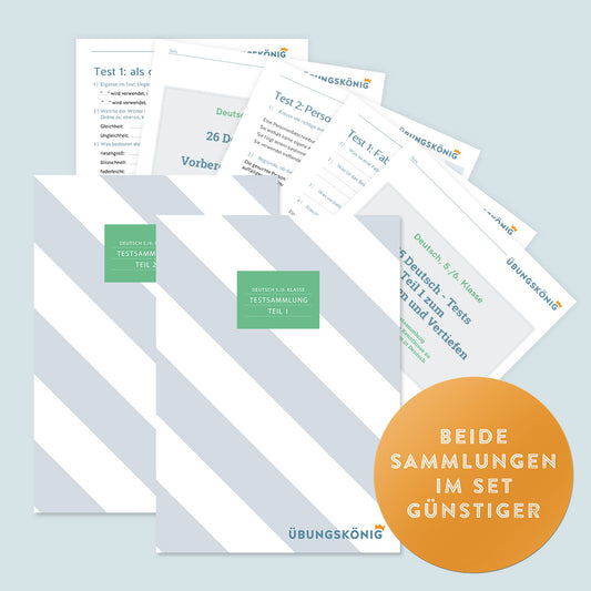 Günstiger im Set: Deutsch, 5. & 6. Klasse, Testsammlung Teil 1 + 2