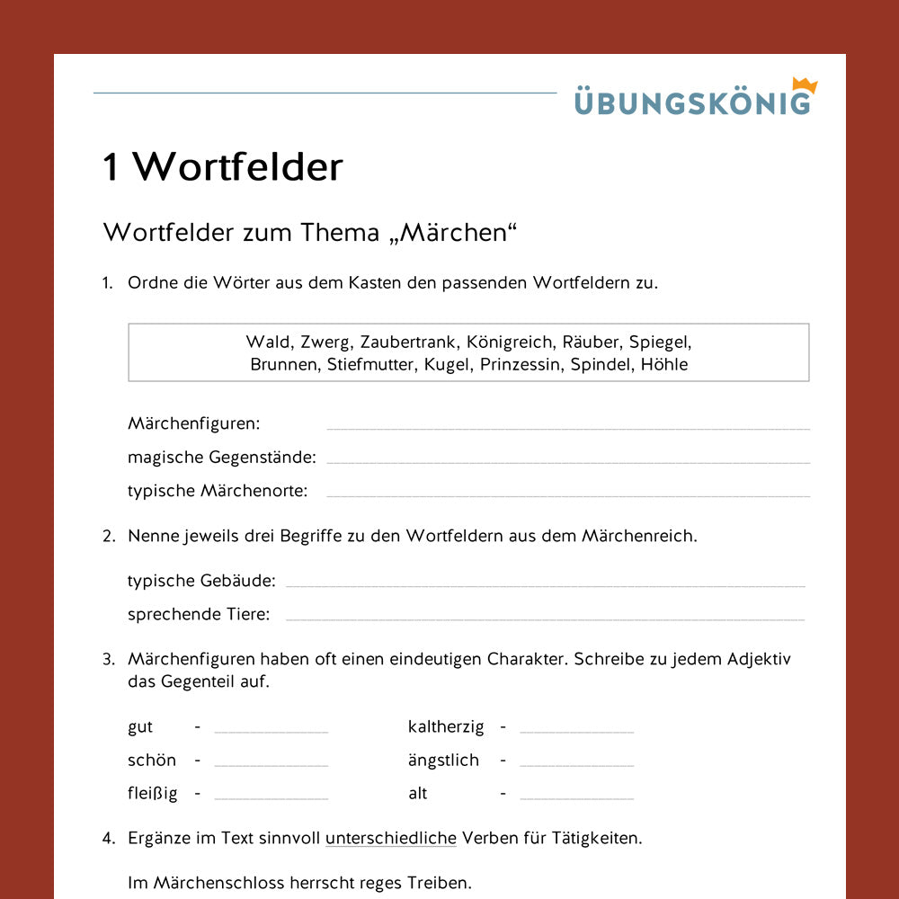 Deutsch, 5. & 6. Klasse: Grammatik - Teil 2