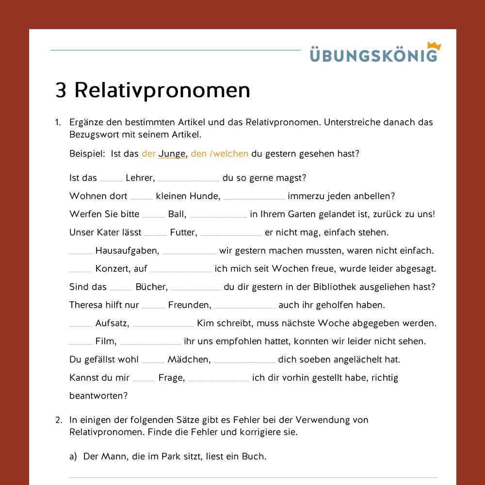 Deutsch, 5. & 6. Klasse: Wortarten - Teil 1