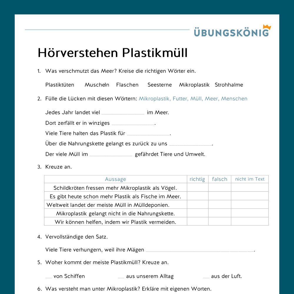 Königspaket: Hörverstehen (Deutsch, 5. Klasse)