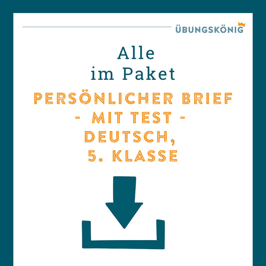 King's Package: Writing Letters - Personal Letter (German, 5th Grade) - including test
