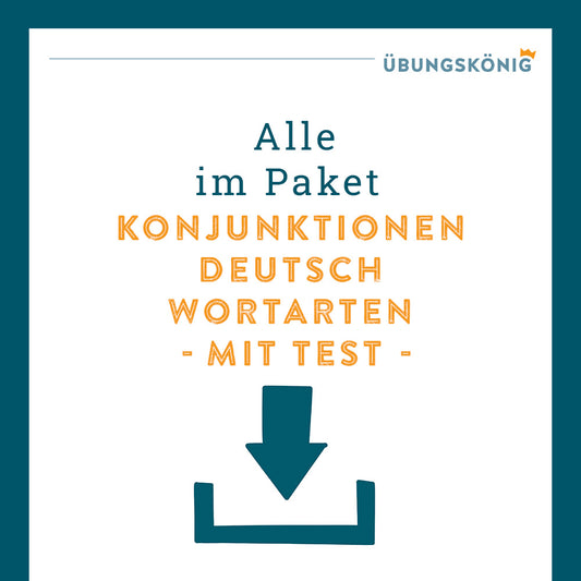 King's package: Conjunctions (German, Word Types) - including test