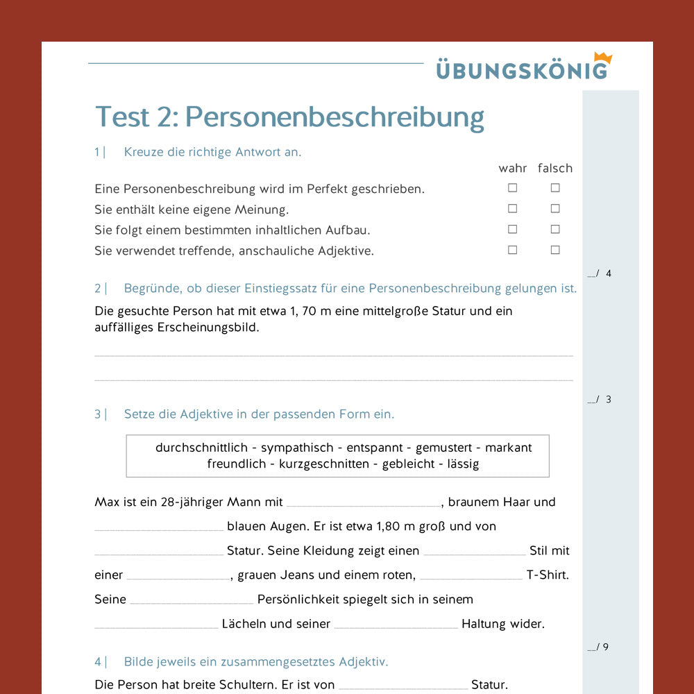 Testsammlung für Deutsch in der 5. & 6. Klasse - Teil 1