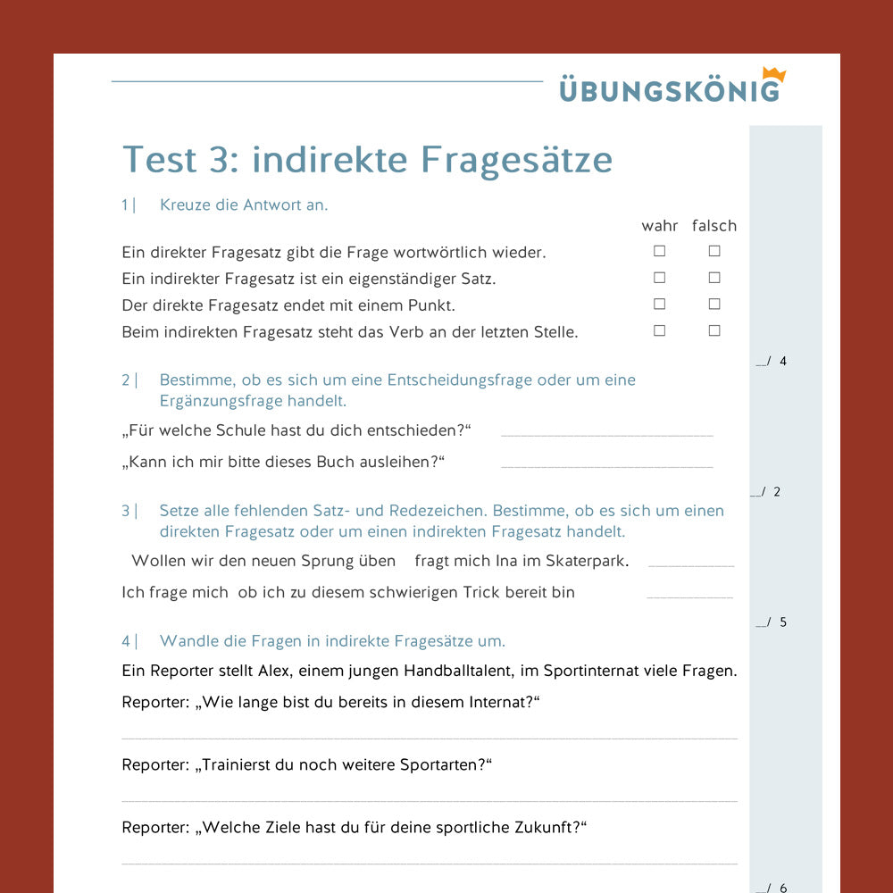 Testsammlung für Deutsch in der 5. & 6. Klasse - Teil 2