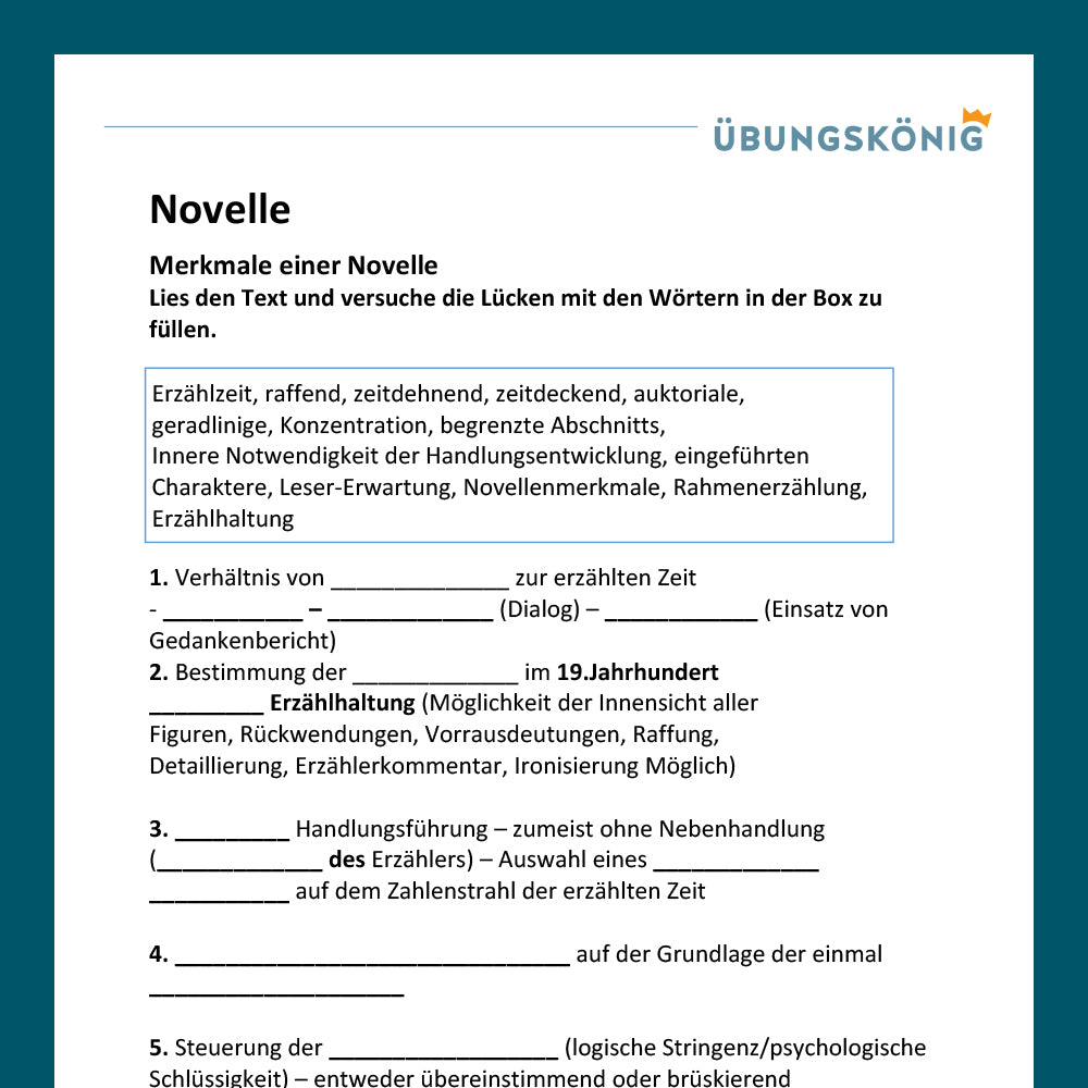 Königspaket: Novelle (Deutsch, 7. Klasse)