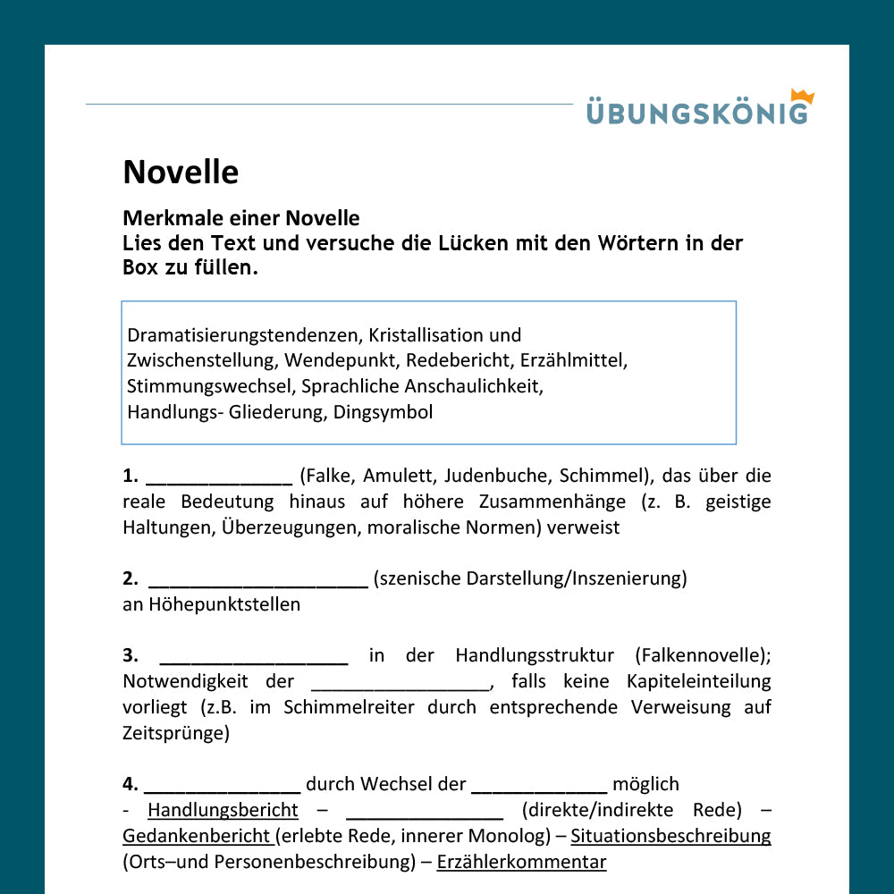 Königspaket: Novelle (Deutsch, 7. Klasse)