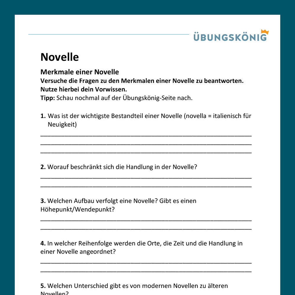 Königspaket: Novelle (Deutsch, 7. Klasse)