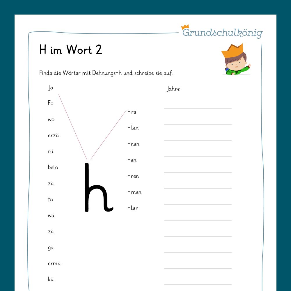 Königspaket: Rechtschreibung - Dehnungs H (Deutsch, 3. & 4. Klasse) - inklusive Test