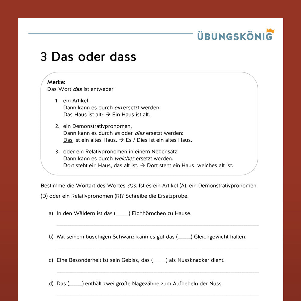 Deutsch, 5. & 6. Klasse: Wiederholungen zur Rechtschreibung - Teil 1