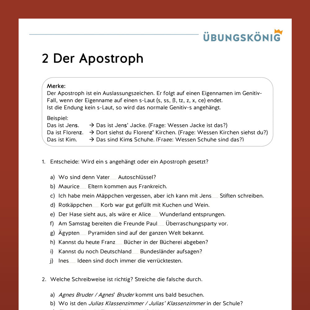 Deutsch, 5. & 6. Klasse: Wiederholungen zur Rechtschreibung - Teil 2