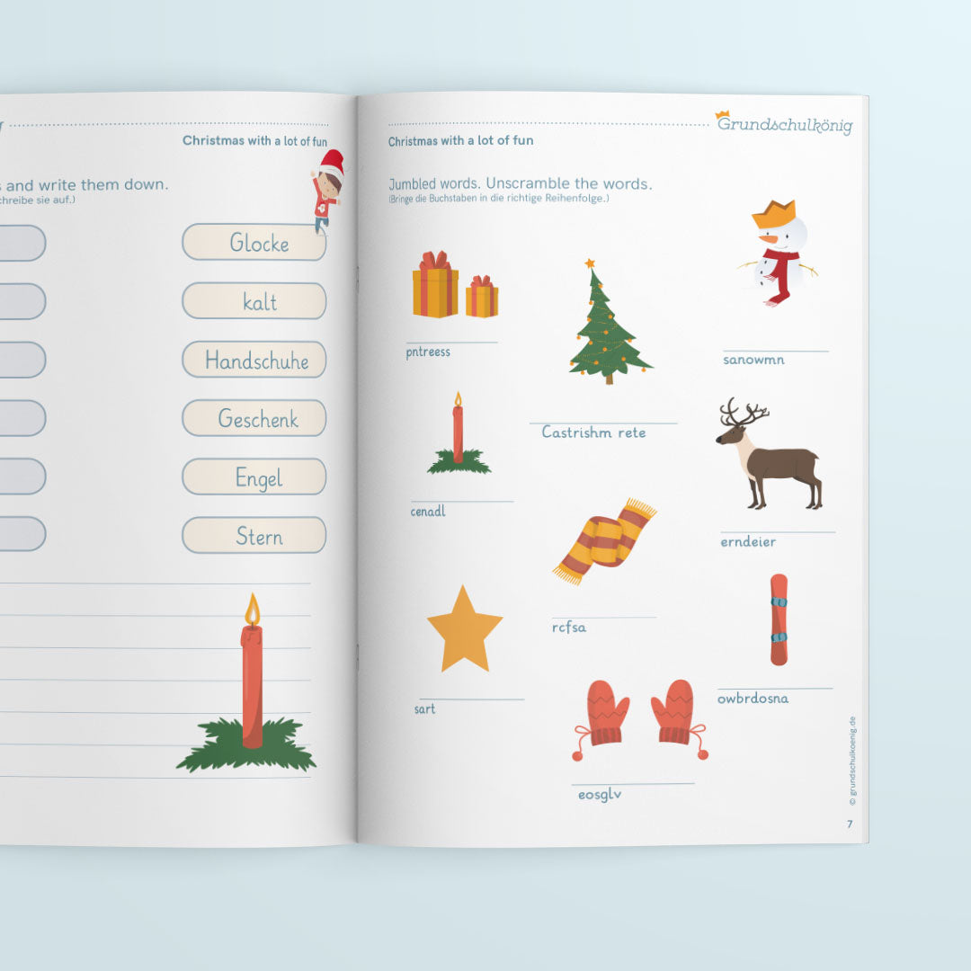 Englisch, 3. & 4. Klasse: Christmas with a lot of fun - Arbeitsheft