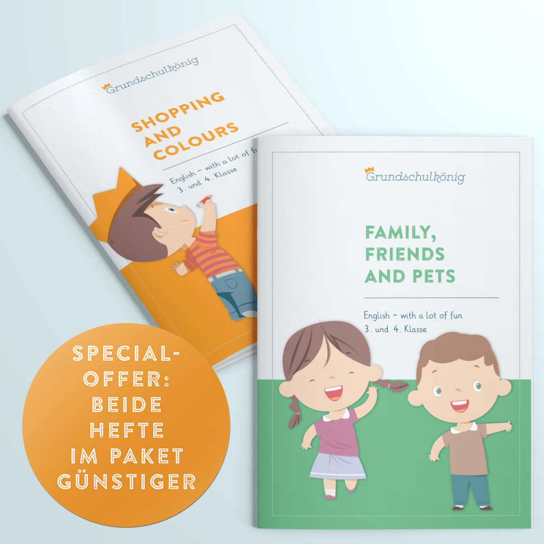 Günstiger im Set: Englisch, 3./4. Klasse: Family, Friends & Pets + Shopping & Colours!