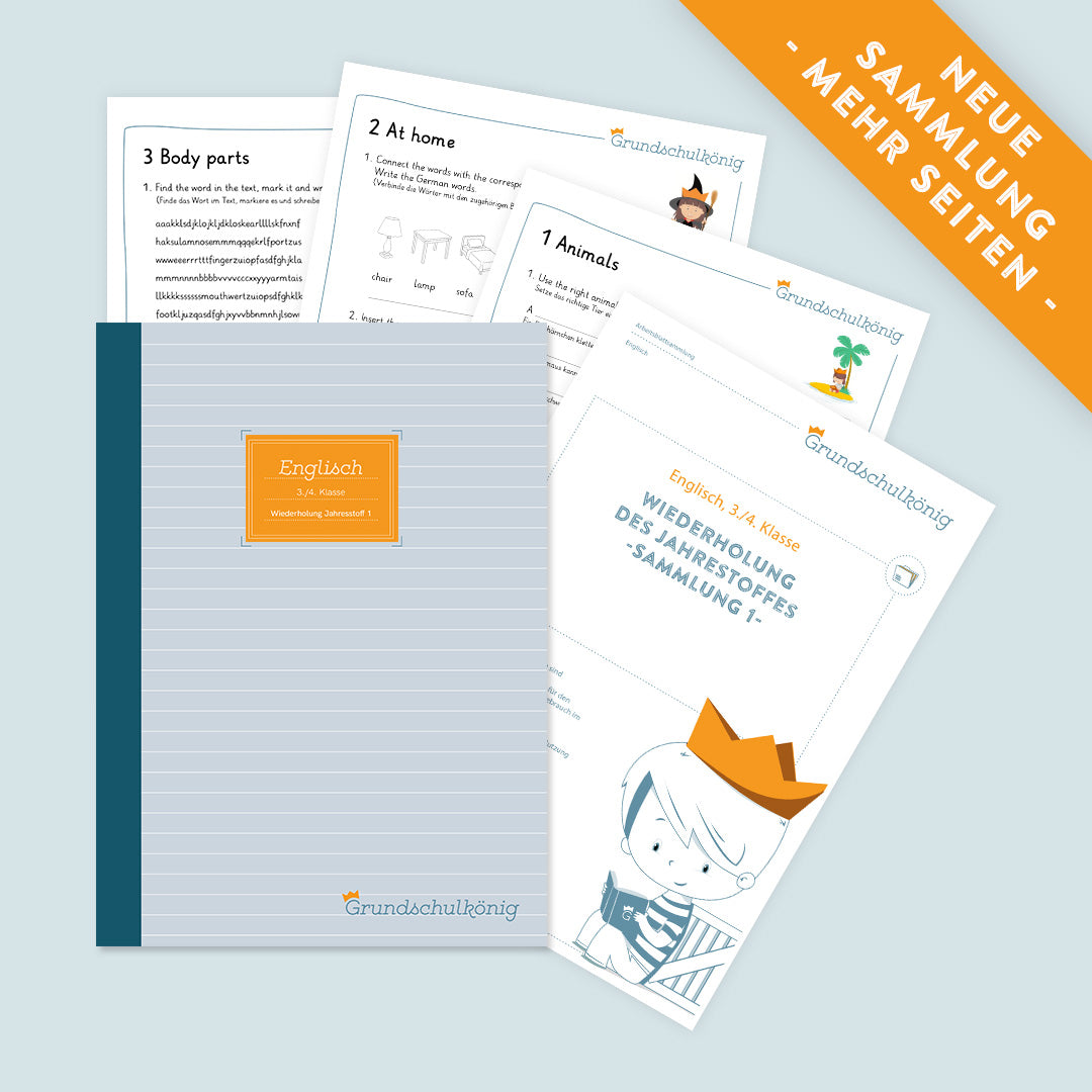 Englisch, 3./4. Klasse: Wiederholung des Jahresstoffs 1