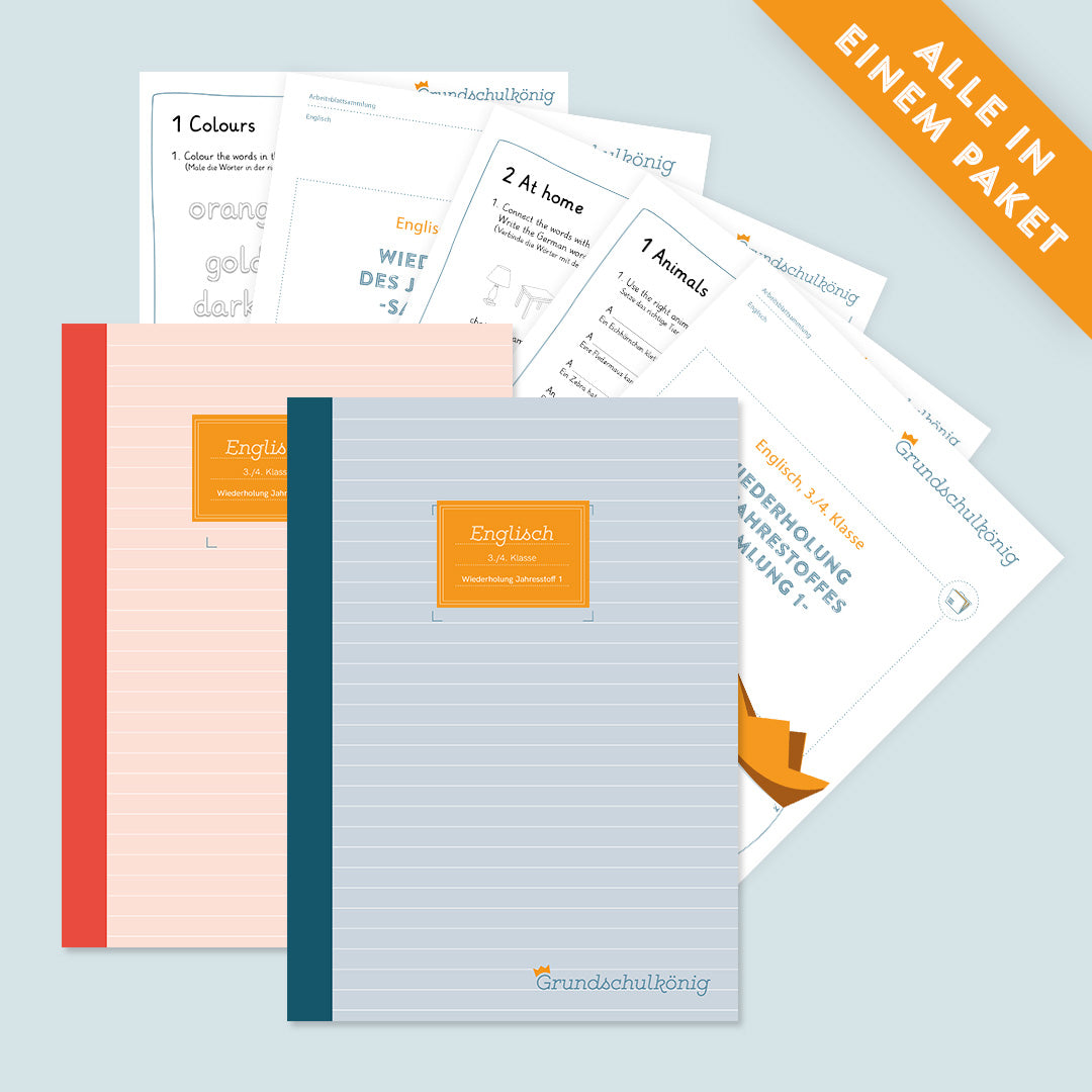 Günstiger im Set: Englisch, 3./4. Klasse: Wiederholung des Jahresstoffs Teil 1 + 2