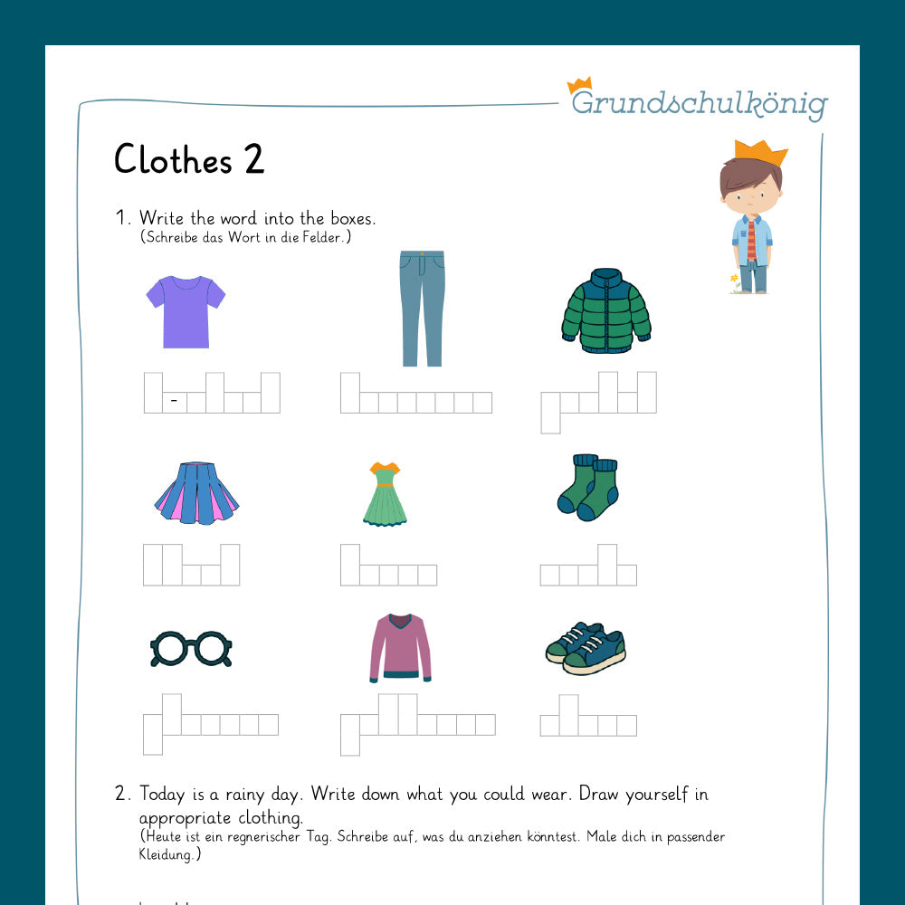 King's Package: Clothes (English, 3rd &amp; 4th grade)