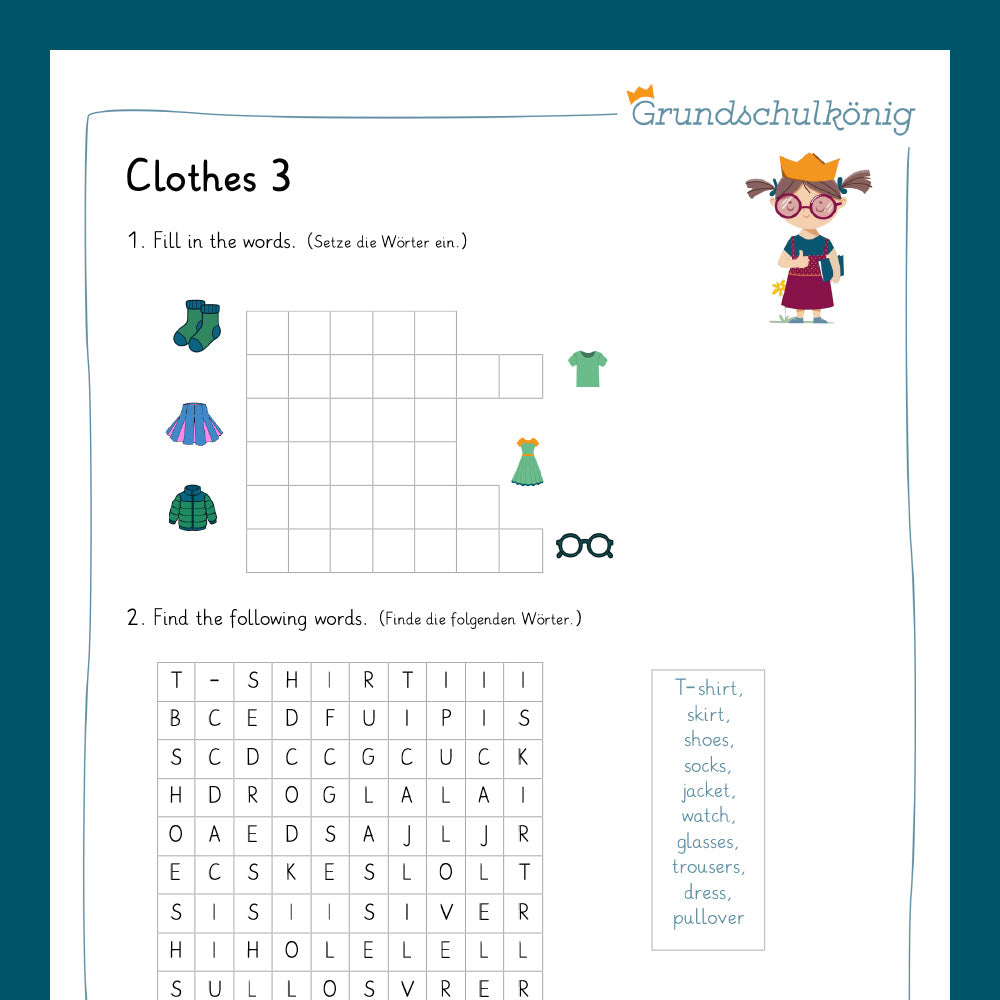 King's Package: Clothes (English, 3rd &amp; 4th grade)
