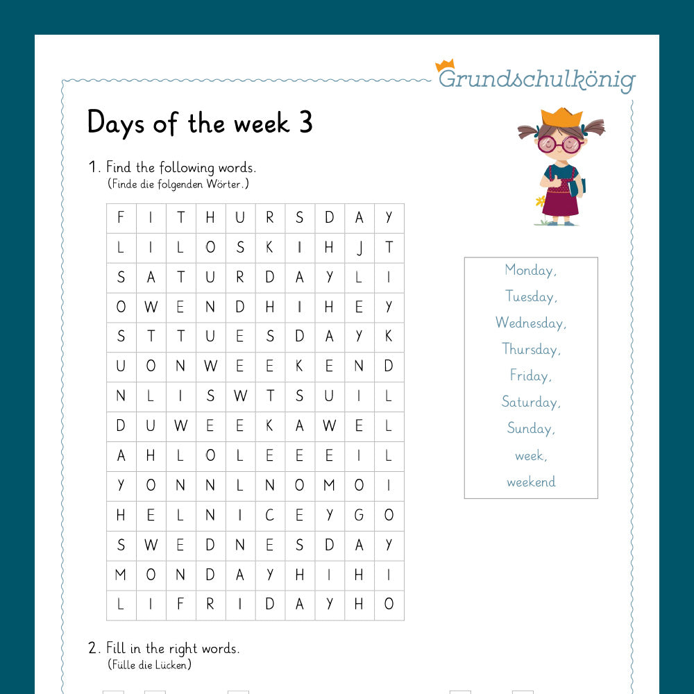 King's Package: Days (English, Grades 3 &amp; 4)