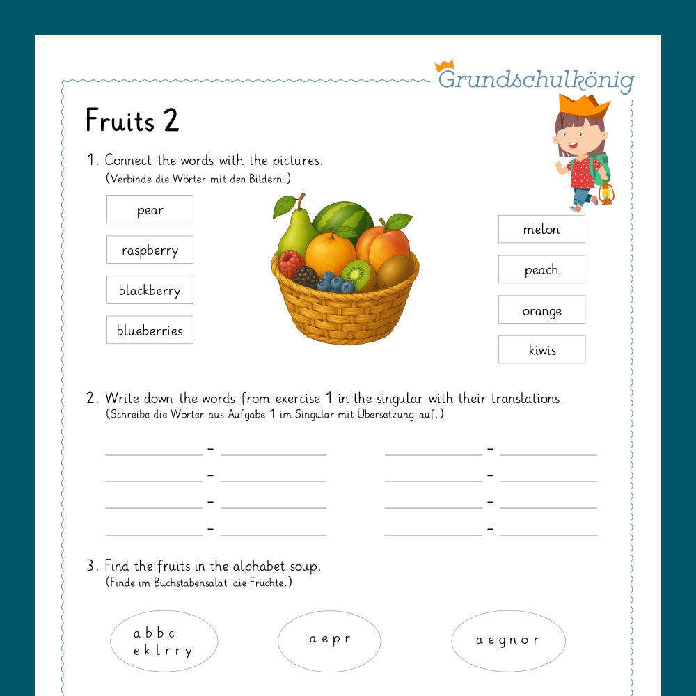 Königspaket: Fruits - Früchte (Englisch 3. & 4. Klasse)
