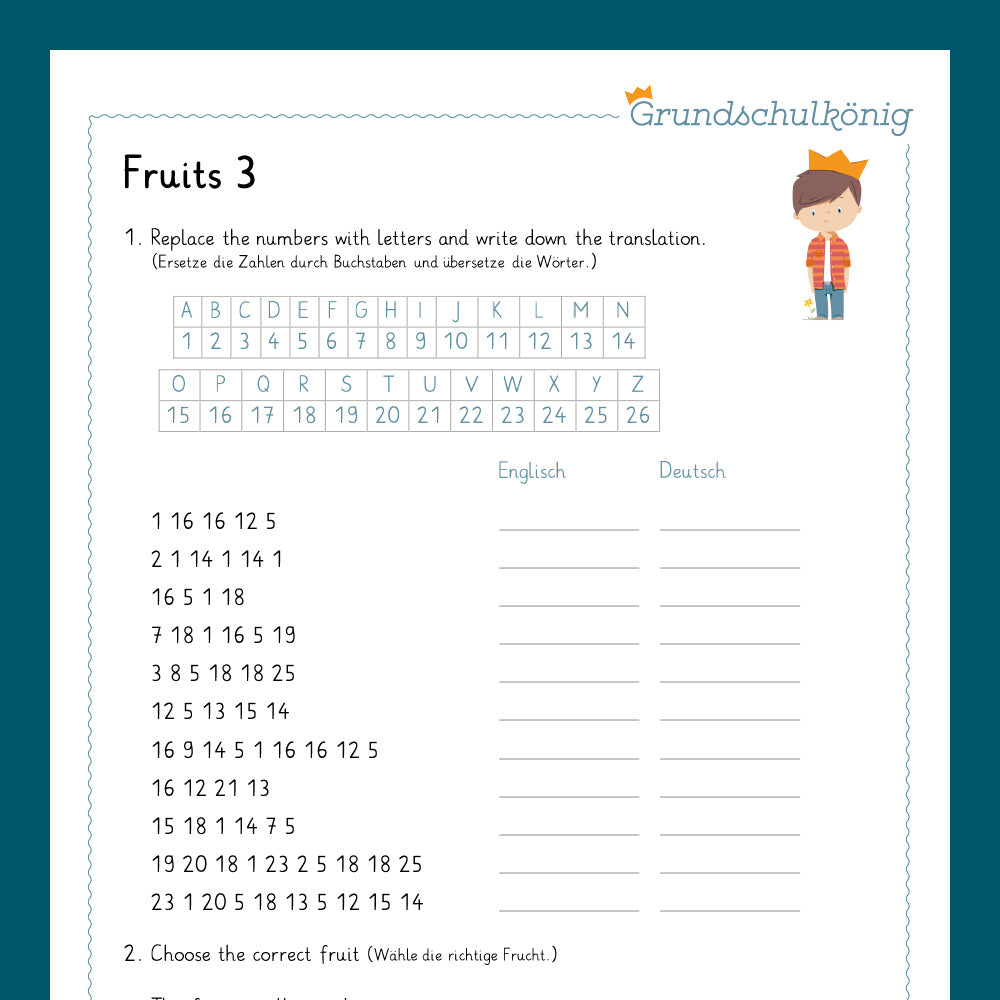 Königspaket: Fruits - Früchte (Englisch 3. & 4. Klasse)