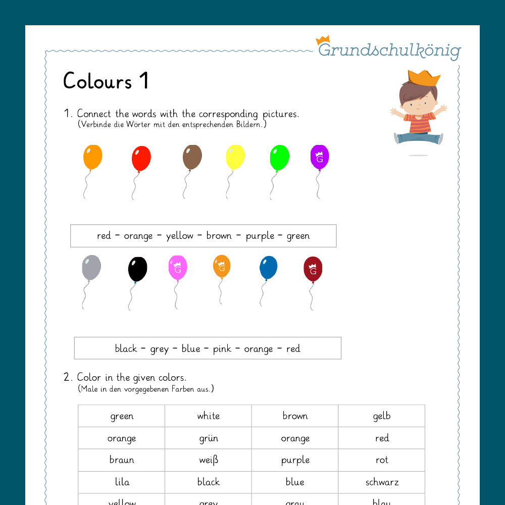 Königspaket: colours (Englisch 3. & 4. Klasse)