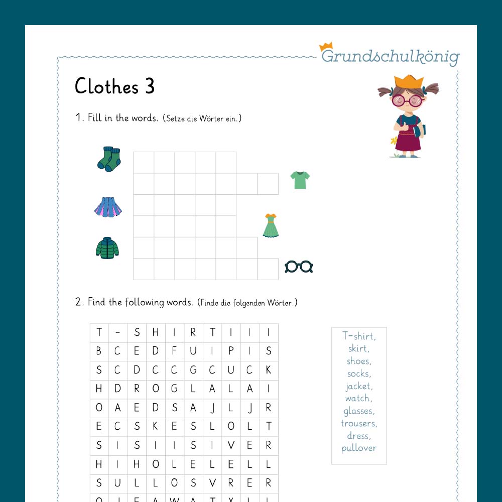 Königspaket: Clothes - Kleidung (Englisch, 3. & 4. Klasse)
